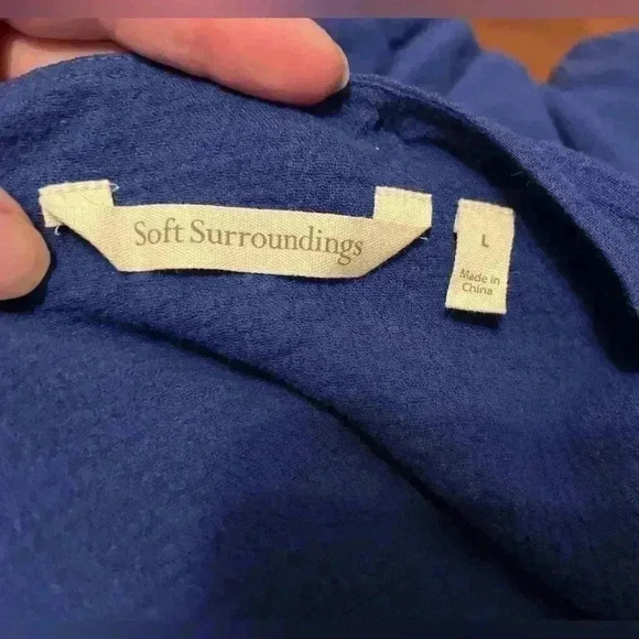 Soft Surroundings Blue High/Low Hemline Cotton
Lightweight Top Size Large - Picture 2 of 6